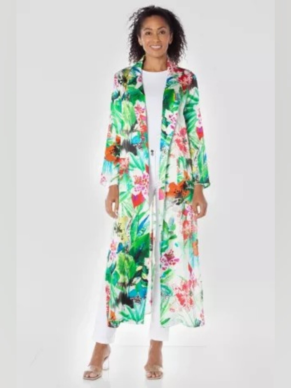 Anatomie Lulu Women’s Size XS Printed 100% Silk Long Open Duster New
